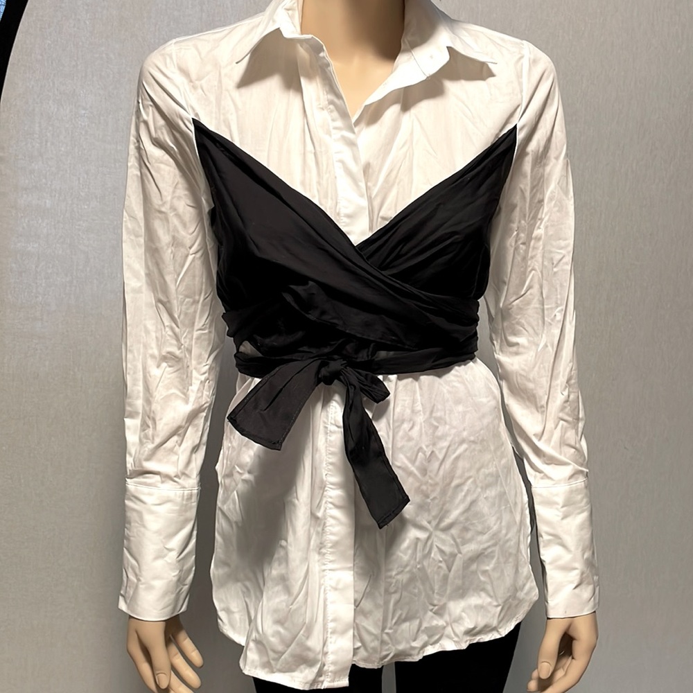 TopShop Cotton Tie Wrap front Size Small